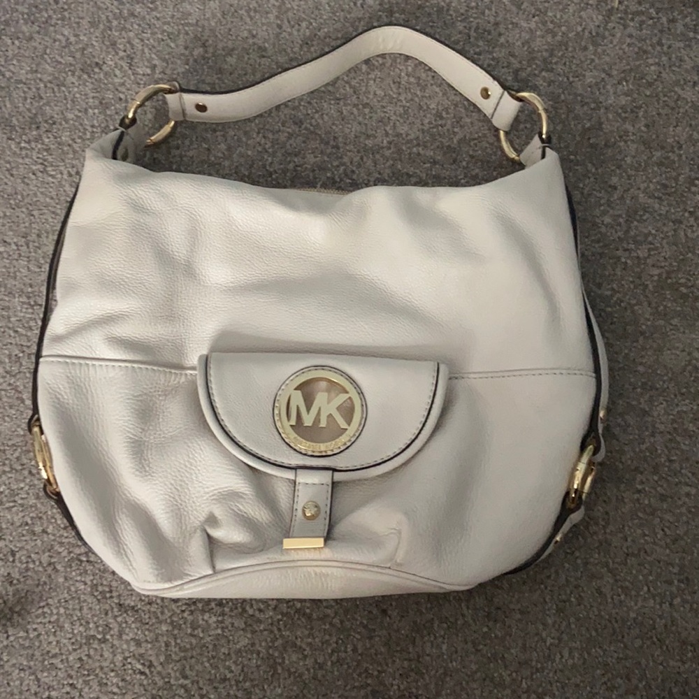 Cream Michael Kors Hobo Bag